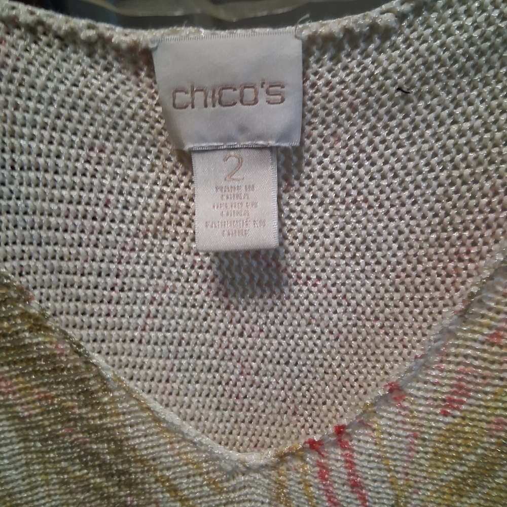 Chico's Multicolor Leaf Pattern Blouse - Picture 5 of 5